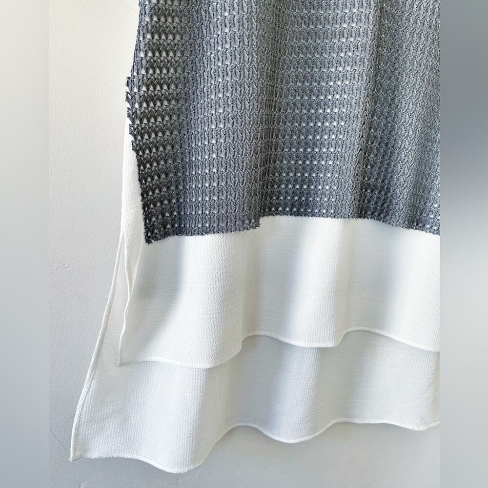 Zara Gray & White Sleeveless Tank Top Size Large EUC - Picture 7 of 12